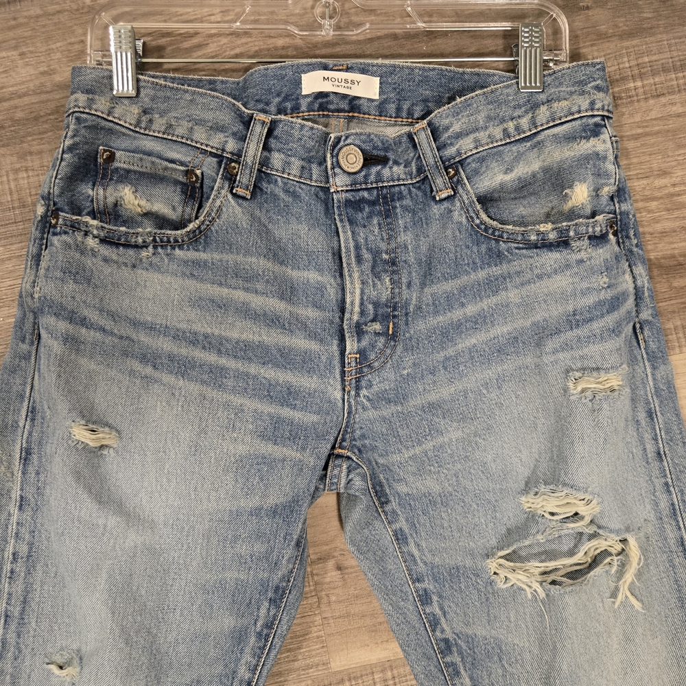 Moussy Light Blue Distressed Jeans
